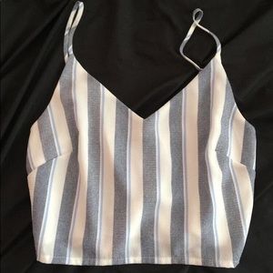 NWT Pretty blue striped crop